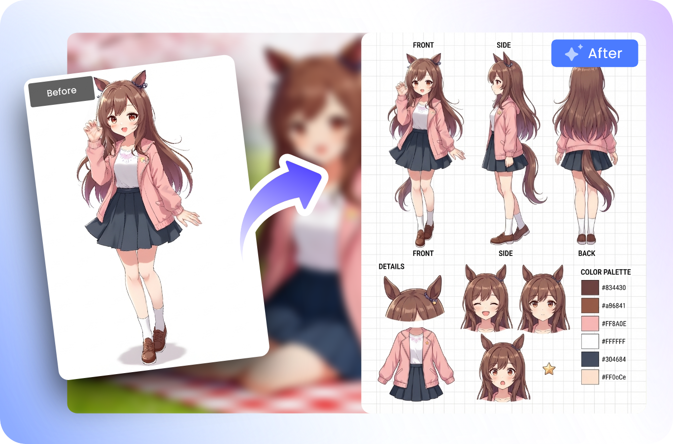 Personnalisation de personnage d'anime par IA 
